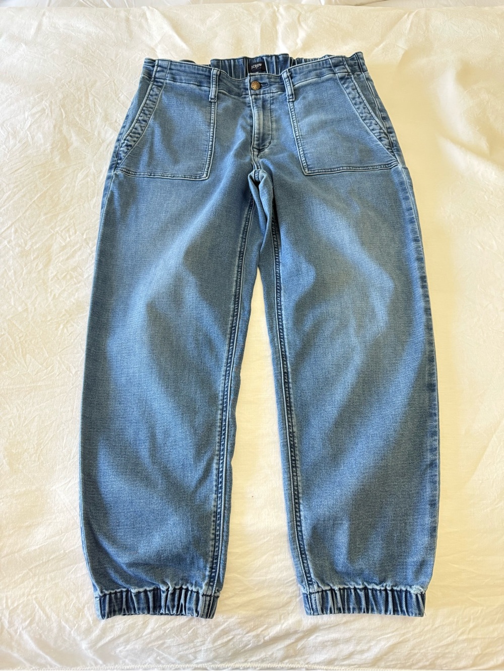 J. Crew | Women’s 32 | Blue Denim Light Feel Utility Jogger Pant Stretch